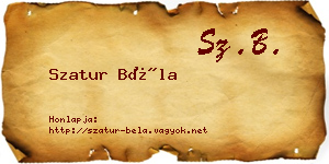 Szatur Béla névjegykártya