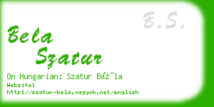 bela szatur business card